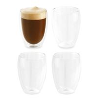 Bellatio Design Dubbelwandige glazen - 8x st - 350 ml - transparant - glas - thee/koffie