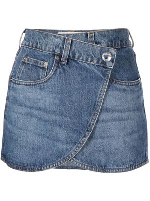 Coperni minijupe en jean à design portefeuille - Bleu