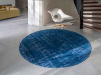 Louis de Poortere - Rond vloerkleed Baobab Structures 9250 Suarez Blue - 240 rond