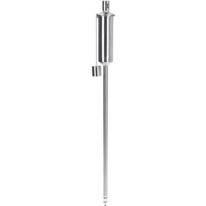 Tuinfakkel - 115 cm - RVS zilver - glasvezel lont - op lampenolie - oliefakkel