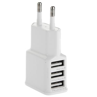 5V 2A EU stekker 3 USB oplader Adapter voor iPhone / Samsung / HTC / Huaweiwit