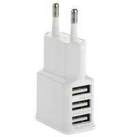 5V 2A EU stekker 3 USB oplader Adapter voor iPhone / Samsung / HTC / Huaweiwit
