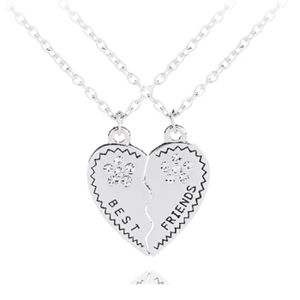 BFF Ketting LGT Jewels Best Friends Heart Zilverkleurig