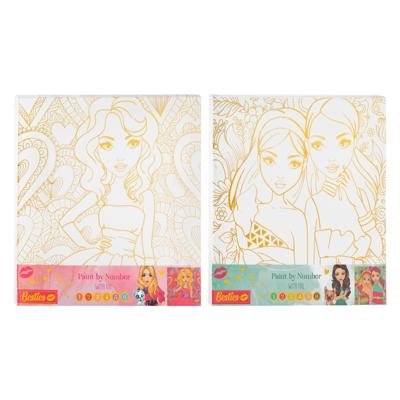Besties canvas schilderen op nummer, 30x30cm