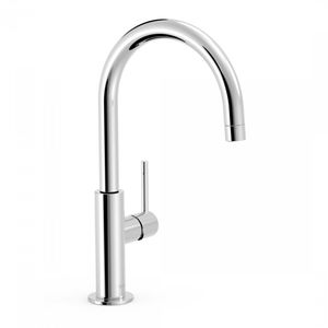 Wastafelmengkraan Tres Study Exclusive 27,5 cm met Hendel Uitloop Gebogen Rond Chroom