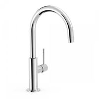 Wastafelmengkraan Tres Study Exclusive 27,5 cm met Hendel Uitloop Gebogen Rond Chroom