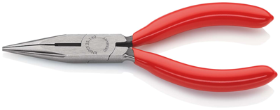Knipex Platspitse Tang met Zijsnijder (Radiotang) | 140 mm Lengte | Kunststof Bekleed | Zwart Geatramenteerd - 25 01 140 SB