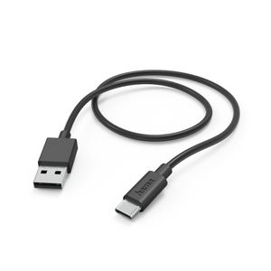 Hama USB-laadkabel USB 2.0 USB-A stekker, USB-C stekker 1.00 m Zwart 00201594