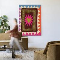 Urban Cotton Wandkleed 'Hug' 145 x 190cm in Frame - black