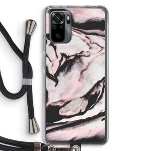 Roze stroom: Xiaomi Redmi Note 10 Pro Transparant Hoesje met koord