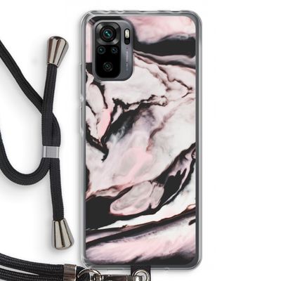 Roze stroom: Xiaomi Redmi Note 10 Pro Transparant Hoesje met koord