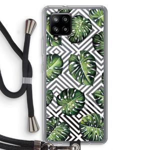 Geometrische jungle: Samsung Galaxy A42 5G Transparant Hoesje met koord