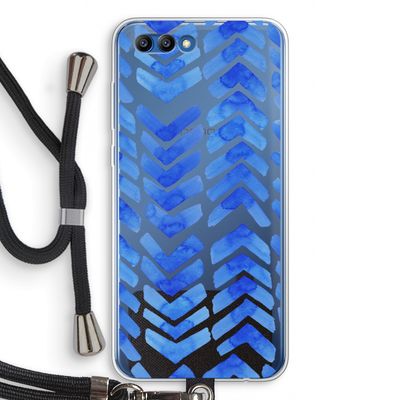 Blauwe pijlen: Honor 10 Transparant Hoesje met koord