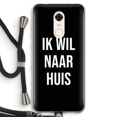 Ik wil naar huis - Zwart: Xiaomi Redmi 5 Transparant Hoesje met koord