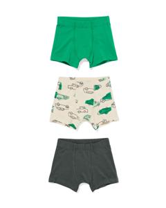 HEMA Kinderboxers Auto - 3 Stuks Groen (groen)