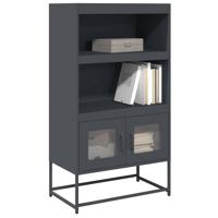 Hoge kast 68x39x123 cm staal antracietkleurig