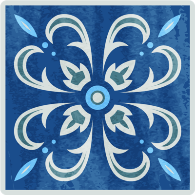 Tegel onderzetters Marokkaans blauw