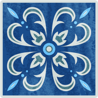 Tegel onderzetters Marokkaans blauw