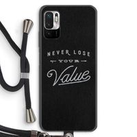 Never lose your value: Xiaomi Redmi Note 10 5G Transparant Hoesje met koord