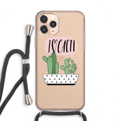 I love cacti: iPhone 11 Pro Transparant Hoesje met koord