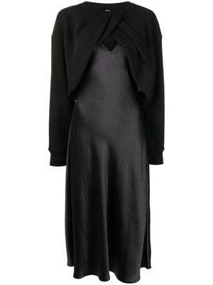 Goen.J robe longue à détail torsadé - Noir