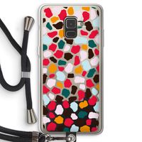 Colored Giraffe: Samsung Galaxy A8 (2018) Transparant Hoesje met koord