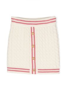 Balmain Kids minijupe en maille torsadée - Blanc