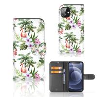 Apple iPhone 12 Mini | Telefoonhoesje | Met pasjeshouder | Flamingo Palms