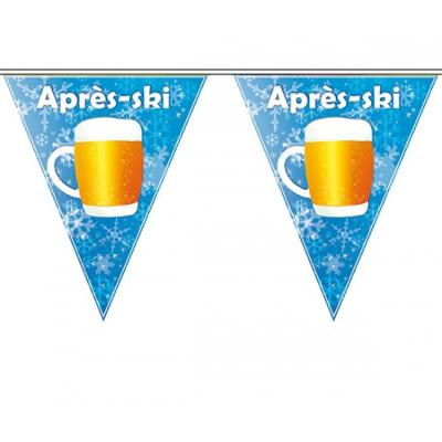 Apres ski vlaggenlijn - 8x - 5 meter - Wintersport thema feestartikelen/versiering