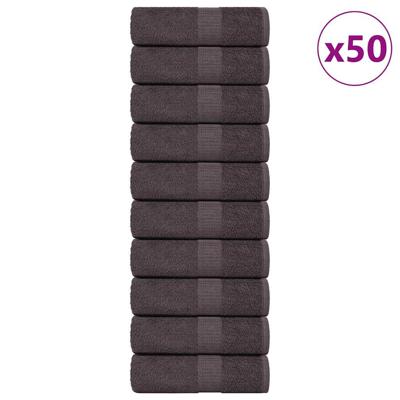 VidaXL Washandjes 50 st 15x21 cm 360 g/m² 100% katoen antracietkleurig