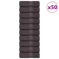 VidaXL Washandjes 50 st 15x21 cm 360 g/m² 100% katoen antracietkleurig VidaXL Washandjes 50 st 15x21 cm 360 g/m² 100% katoen antracietkleurig