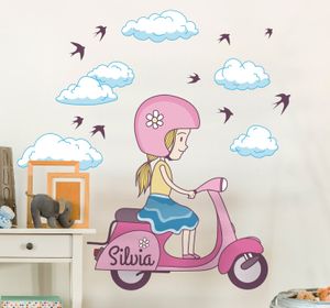 Meisje op Scooter Kindersticker