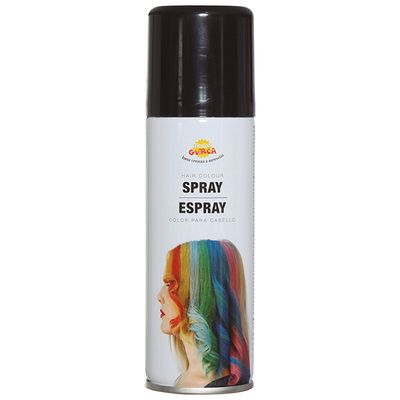 Carnaval verkleed haar verf/spray - zwart - spuitbus - 125 ml