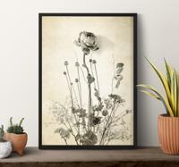 Boeket bloemen beige poster bloem