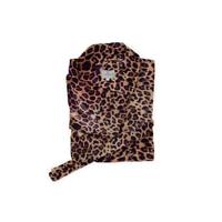 LINNICK Flanel Fleece Badjas Leopard - bruin