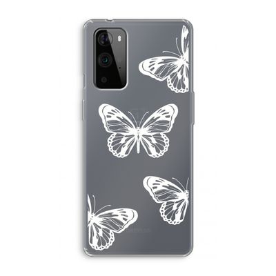 White butterfly: OnePlus 9 Pro Transparant Hoesje