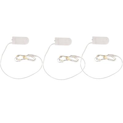 Micro lichtsnoer - 3x - 10 led lampjes - warm wit - 120 cm - kerstlampjes