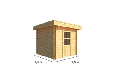 Tuinhuisje Blokhut Lisa 250 cm bij 250 cm diep Plat dak - Warentuin collection