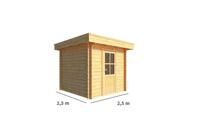 Tuinhuisje Blokhut Lisa 250 cm bij 250 cm diep Plat dak - Warentuin collection