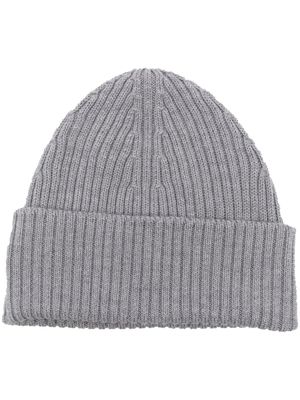 Lacoste bonnet en maille épaisse à design nervuré - Gris