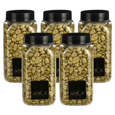Mica Decorations decoratie steentjes - 5x - goud - 650ml - hobby steentjes