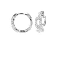 Karma Oorringen Hinged Hoops Zirconia Big Chain 12 mm Zilver