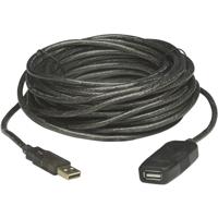 Manhattan USB-kabel USB 2.0 USB-A stekker, USB-A bus 10.00 m Zwart 150248