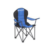 Met schuim gevoerde campingstoel met flessenhouder, Blauw + Grijs / 1