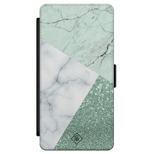 Samsung Galaxy S21 flipcase - Minty marmer collage