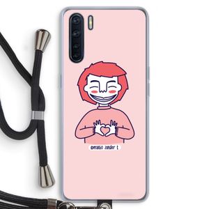 Hartje: Oppo A91 Transparant Hoesje met koord
