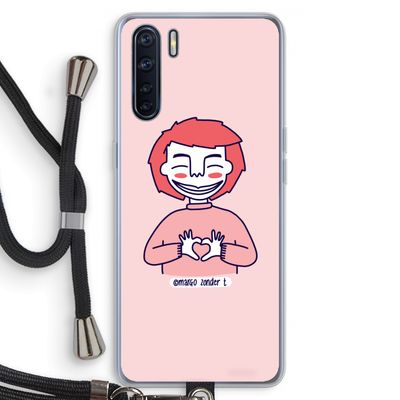 Hartje: Oppo A91 Transparant Hoesje met koord