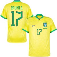 Brazilië Shirt Thuis 2022-2023 + Bruno G. 17 - thumbnail