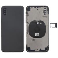 Batterij terug dekken vergadering met kant sleutels & Wireless Charging Module & Volume knop Flex kabel & kaarthouder voor iPhone X(Black)