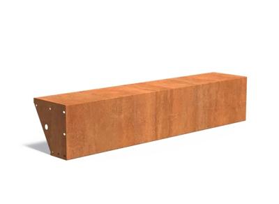 Keerwand cortenstaal recht 200x40x40cm. brede bovenrand